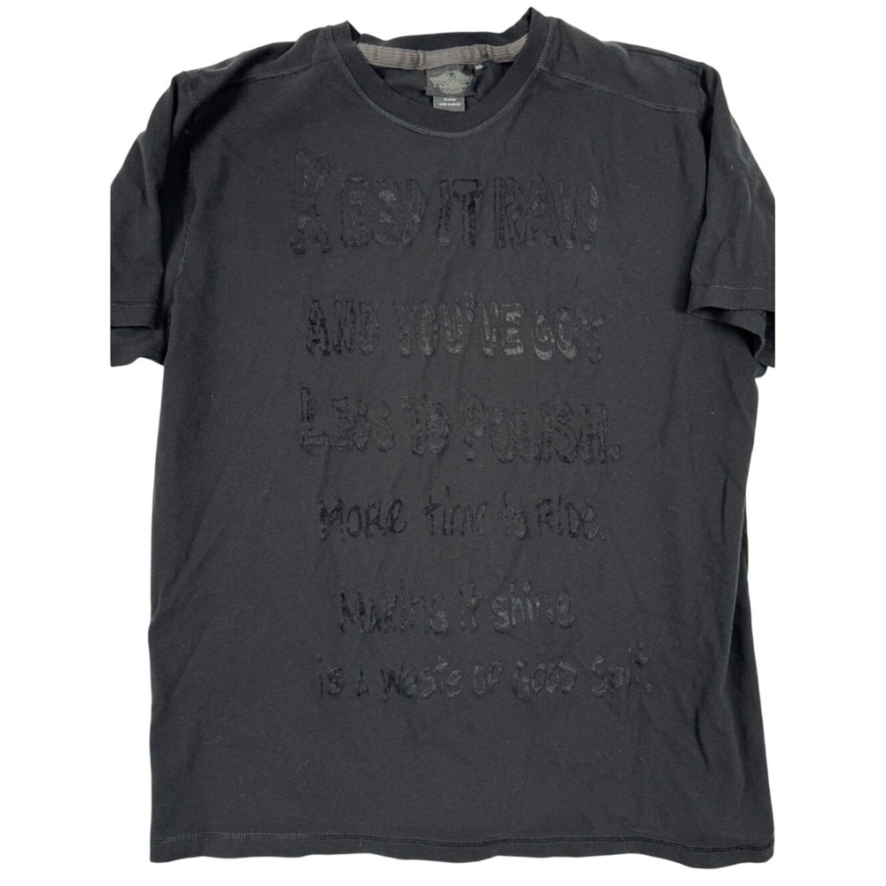 Harley Davidson XL Black Tonal Graphic Tee Biker Motorcycle 2009 Fade
